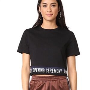 Opening Ceremony Elastic Logo Crop Top L